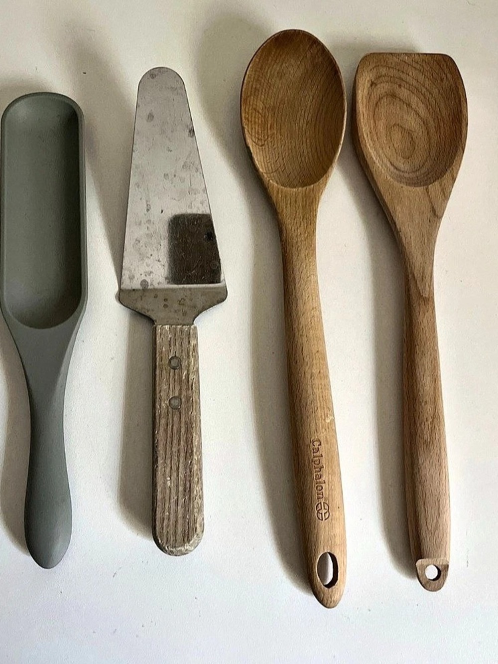 Kitchen Utensil Bundle Calaphon Wooden Spoon Mad Hungry Silicone Scoop 4 Piece